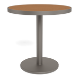 Vienna 30" Round Bistro Table | Aluminum Taupe, Teak Natural,