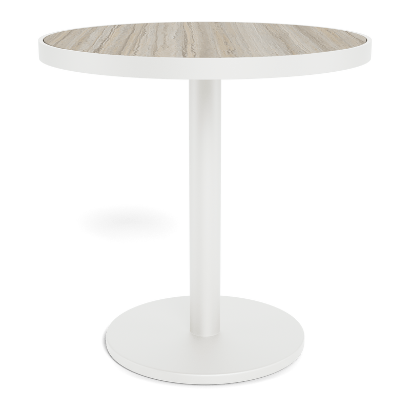 Vienna 30" Round Bistro Table | Aluminum White, Laminam Grigio,