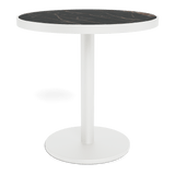 Vienna 30" Round Bistro Table | Aluminum White, Laminam Noir,