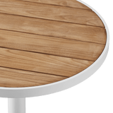 Vienna 30" Round Bistro Table | Aluminum White, Teak Natural,