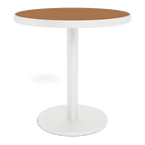 Vienna 30" Round Bistro Table | Aluminum White, Teak Natural,