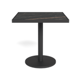 Vienna 30" Square Bistro Table | Aluminum Asteroid, Laminam Noir,