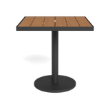 Vienna 30" Square Bistro Table | Aluminum Asteroid, Teak Natural,