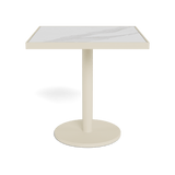 Vienna 30" Square Bistro Table | Aluminum Bone, Laminam Bianco,