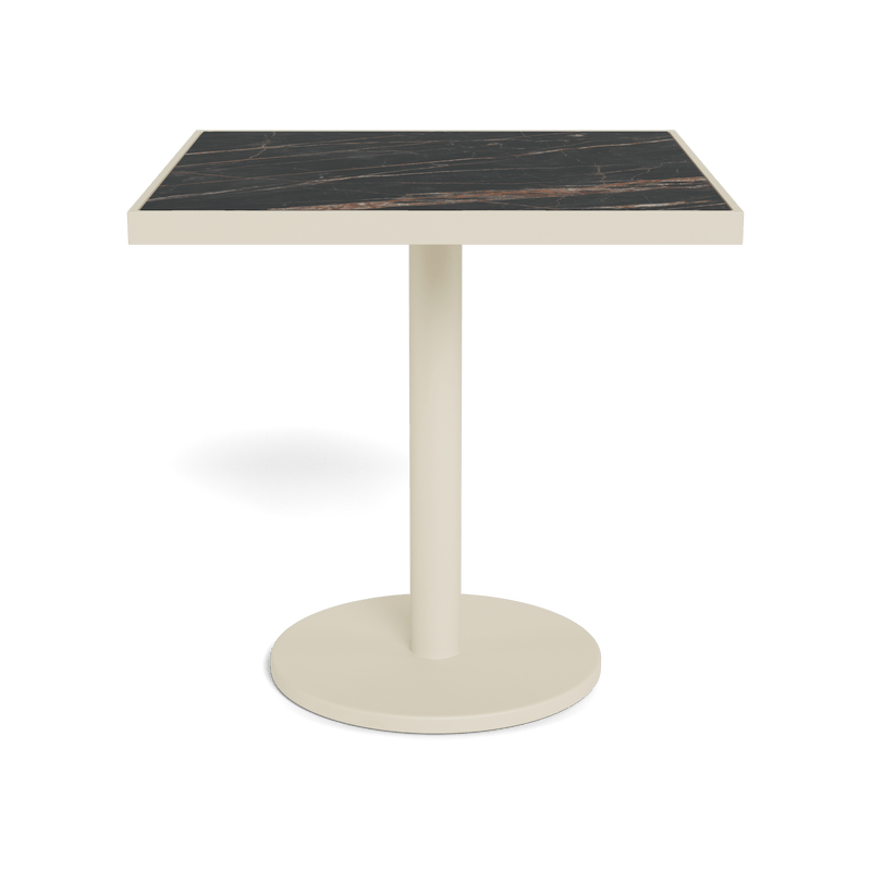 Vienna 30" Square Bistro Table | Aluminum Bone, Laminam Noir,