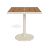 Vienna 30" Square Bistro Table | Aluminum Bone, Teak Natural,