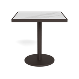 Vienna 30" Square Bistro Table | Aluminum Bronze, Laminam Bianco,