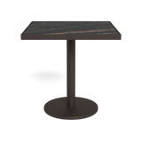 Vienna 30" Square Bistro Table | Aluminum Bronze, Laminam Noir,