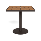 Vienna 30" Square Bistro Table | Aluminum Bronze, Teak Natural,