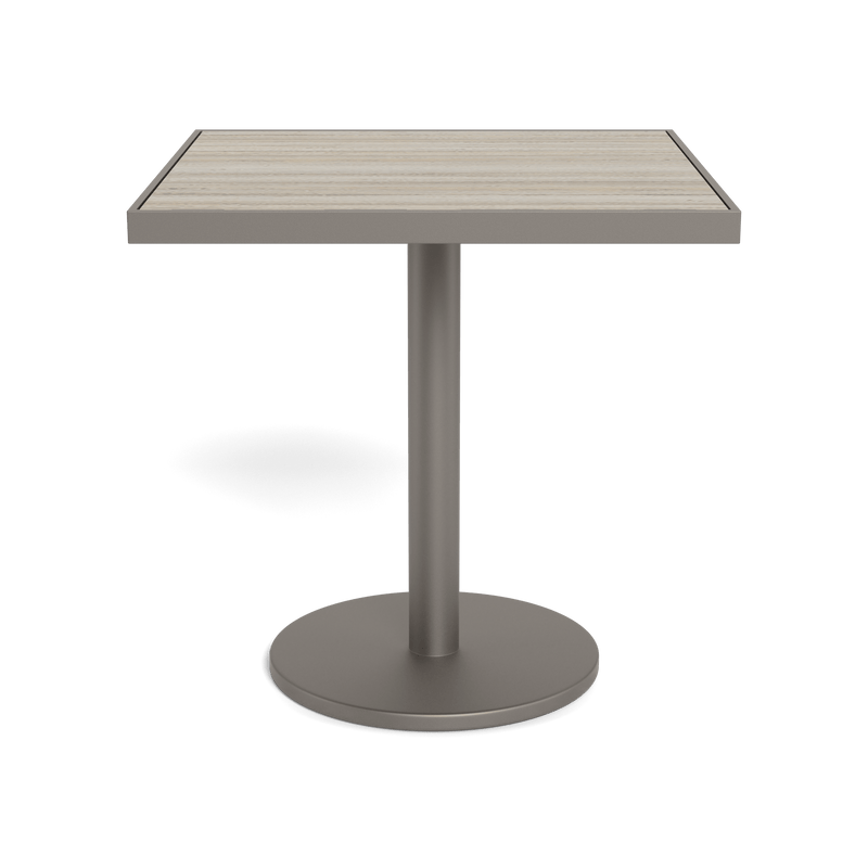 Vienna 30" Square Bistro Table | Aluminum Taupe, Laminam Grigio,