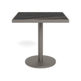 Vienna 30" Square Bistro Table | Aluminum Taupe, Laminam Noir,