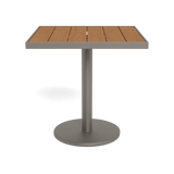 Vienna 30" Square Bistro Table | Aluminum Taupe, Teak Natural,