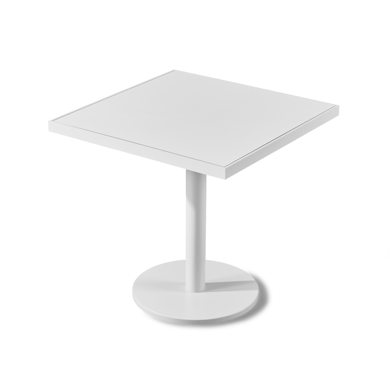 Vienna 30" Square Bistro Table | Aluminum White, HPCL White,