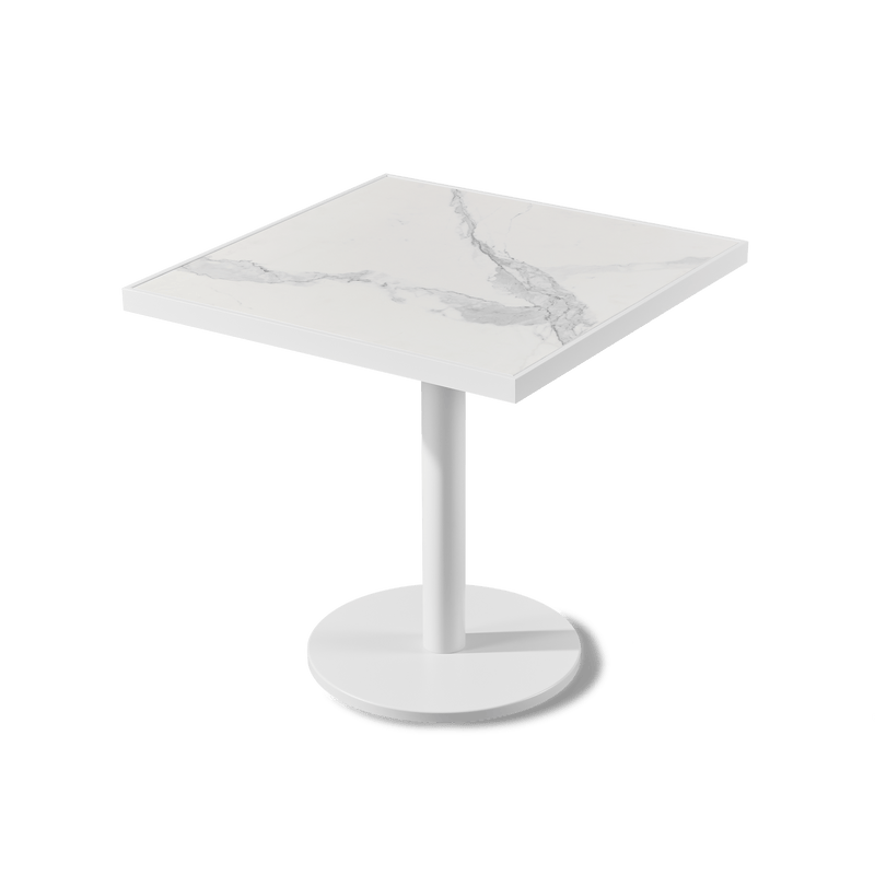 Vienna 30" Square Bistro Table | Aluminum White, HPCL White,