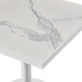 Vienna 30" Square Bistro Table | Aluminum White, Laminam Bianco,