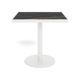 Vienna 30" Square Bistro Table | Aluminum White, Laminam Noir,