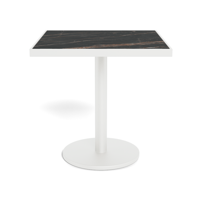 Vienna 30" Square Bistro Table | Aluminum White, Laminam Noir,