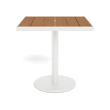 Vienna 30" Square Bistro Table | Aluminum White, Teak Natural,