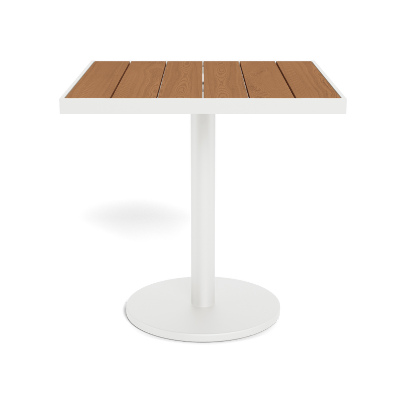 Vienna 30" Square Bistro Table | Aluminum White, Teak Natural,