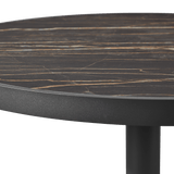 Vienna 36" Round Bistro Table | Aluminum Asteroid, Laminam Noir,