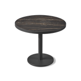 Vienna 36" Round Bistro Table | Aluminum Asteroid, Laminam Noir,