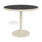 Vienna 36" Round Bistro Table | Aluminum Bone, Laminam Noir,