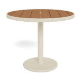 Vienna 36" Round Bistro Table | Aluminum Bone, Teak Natural,