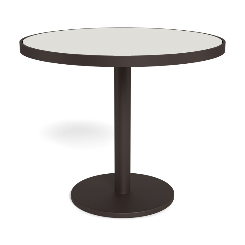 Vienna 36" Round Bistro Table | Aluminum Bronze, HPCL White,