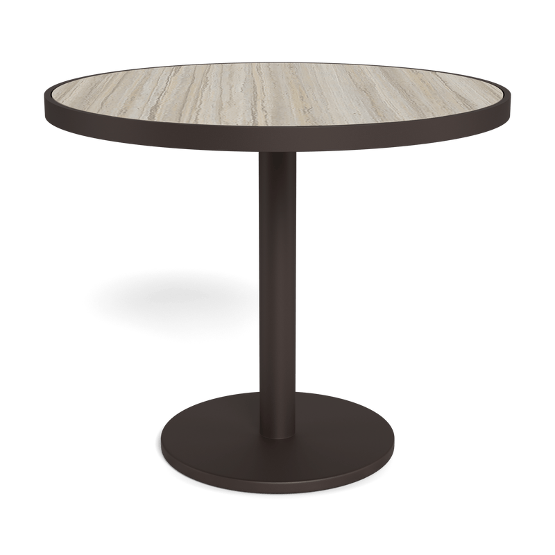 Vienna 36" Round Bistro Table | Aluminum Bronze, Laminam Grigio,