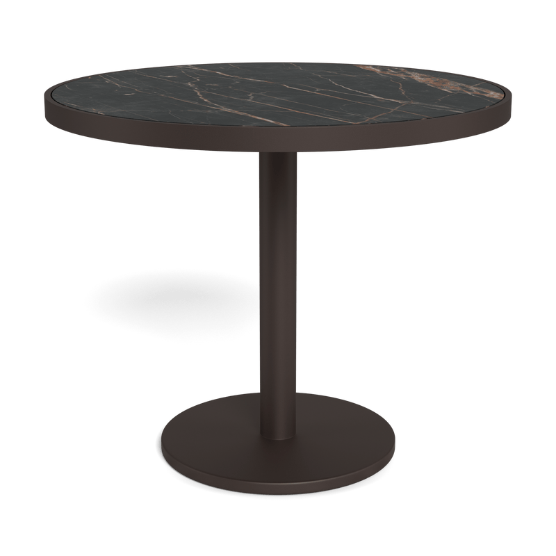 Vienna 36" Round Bistro Table | Aluminum Bronze, Laminam Noir,