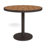 Vienna 36" Round Bistro Table | Aluminum Bronze, Teak Natural,