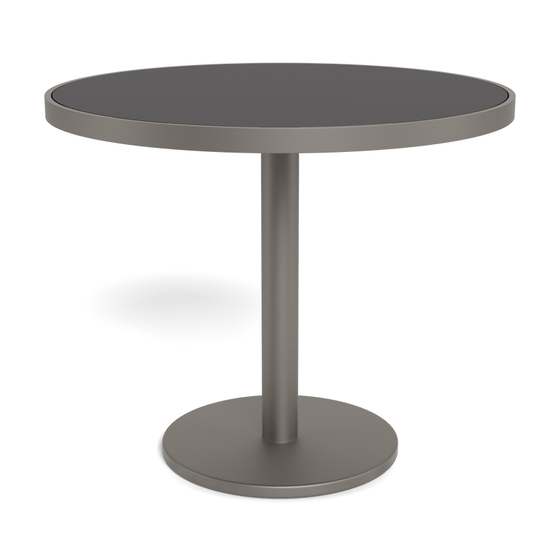 Vienna 36" Round Bistro Table | Aluminum Taupe, HPCL Charcoal,