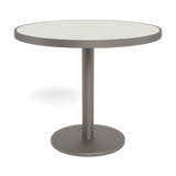 Vienna 36" Round Bistro Table | Aluminum Taupe, HPCL White,