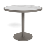 Vienna 36" Round Bistro Table | Aluminum Taupe, Laminam Bianco,