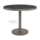 Vienna 36" Round Bistro Table | Aluminum Taupe, Laminam Noir,