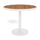 Vienna 36" Round Bistro Table | Aluminum White, Teak Natural,