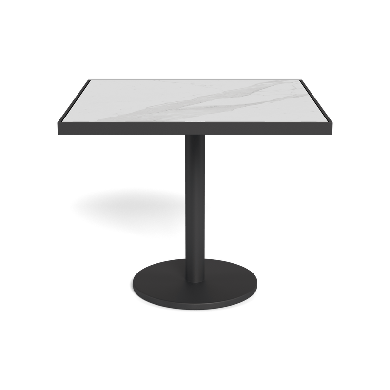 Vienna 36" Square Bistro Table | Aluminum Asteroid, Laminam Bianco,