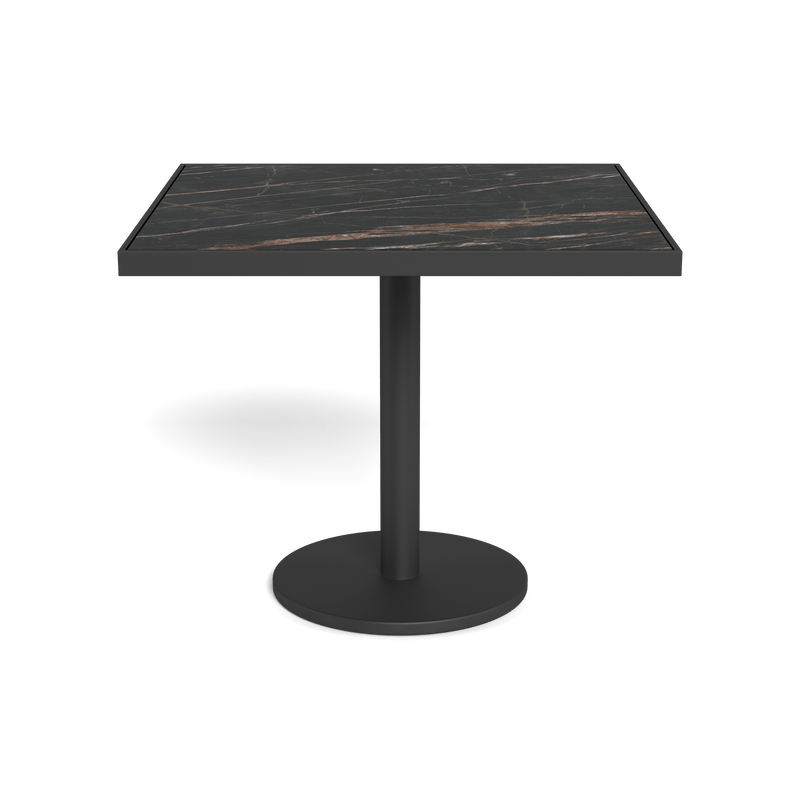 Vienna 36" Square Bistro Table | Aluminum Asteroid, Laminam Noir,