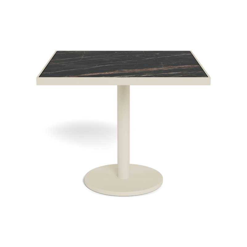 Vienna 36" Square Bistro Table | Aluminum Bone, Laminam Noir,