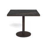 Vienna 36" Square Bistro Table | Aluminum Bronze, Laminam Noir,