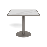 Vienna 36" Square Bistro Table | Aluminum Taupe, Laminam Bianco,