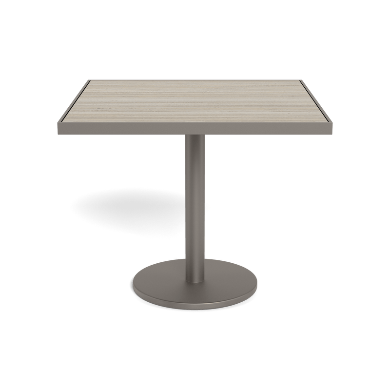 Vienna 36" Square Bistro Table | Aluminum Taupe, Laminam Grigio,