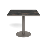 Vienna 36" Square Bistro Table | Aluminum Taupe, Laminam Noir,