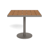 Vienna 36" Square Bistro Table | Aluminum Taupe, Teak Natural,