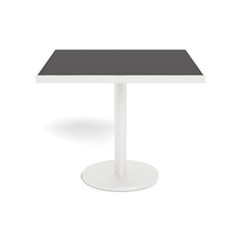 Vienna 36" Square Bistro Table | Aluminum White, HPCL Charcoal,