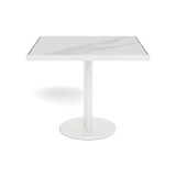 Vienna 36" Square Bistro Table | Aluminum White, Laminam Bianco,