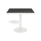 Vienna 36" Square Bistro Table | Aluminum White, Laminam Noir,