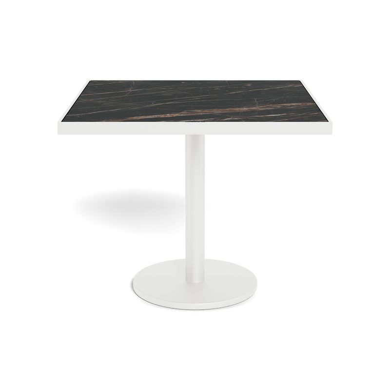 Vienna 36" Square Bistro Table | Aluminum White, Laminam Noir,