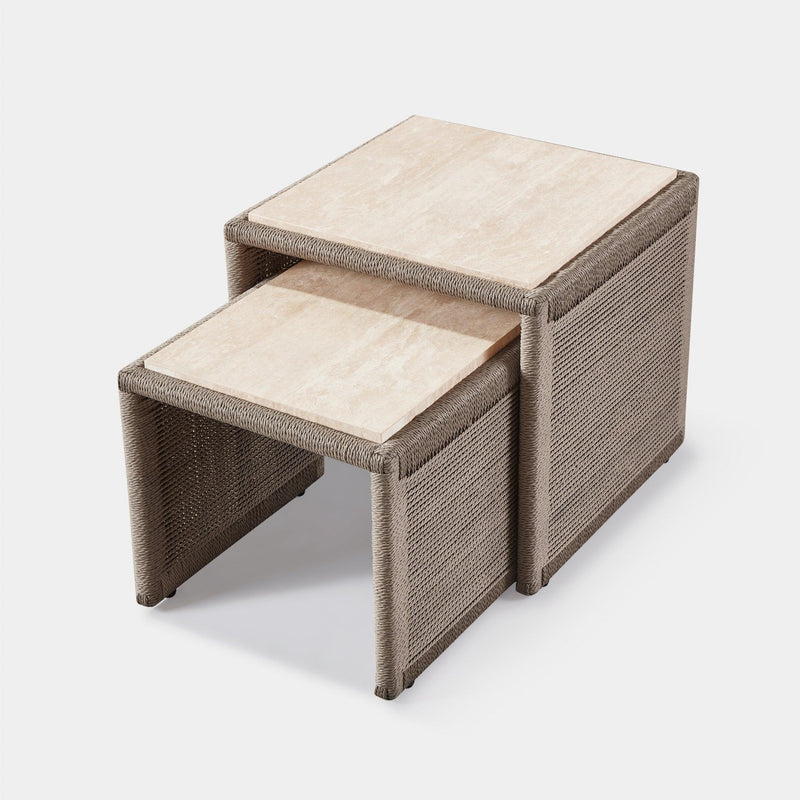 FORMENTERA NESTING SIDE TABLES - Harbour - ShopHarbourOutdoor - FORM-11P-TWDUN-MAVER