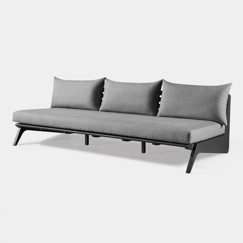 MLB Aluminum 3 Seat Armless Sofa - Harbour - Harbour - MLBA-05C-ALAST-COPMID